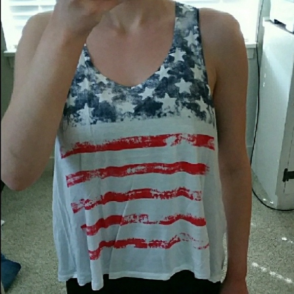 American Flag Crop Top 2S, 2M, 1L Left! - Picture 3 of 4
